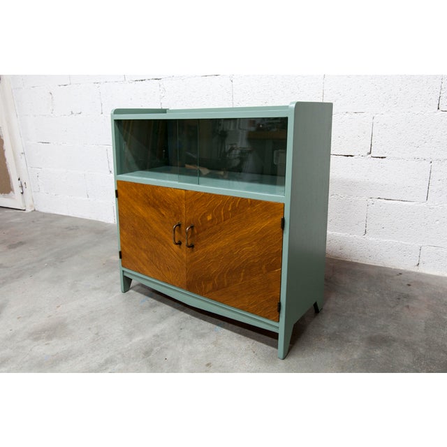 Atypical Noble Green Low Display Cabinet, 1960s For Sale - Image 12 of 12