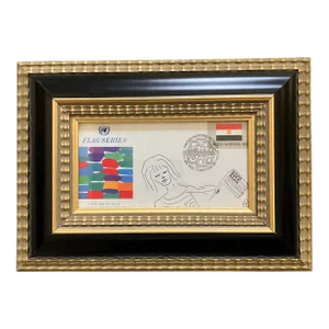 Contemporary Original Judy Henn Abstract Ink Drawing / Collage “First Day With Flag”