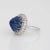 Mid 20th Century Fluted Lapis Lazuli Diamond Ring 18k White Gold Mid Century Sz 5.75 For Sale - Image 4 of 7