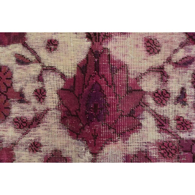 Tabriz Rug 10′ X 12’8” Pink Wool Vintage Overdyed Hand-Knotted Oriental Carpet For Sale - Image 10 of 15