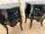 Black Vintage Pair French Nightstand Tables Two Drawers Black Lacquer Marble, Ormolu For Sale - Image 8 of 12