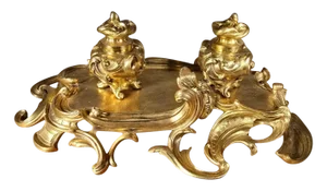 French Baroque Style Inkwell, 19th Century