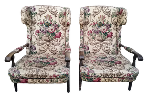 Set of Floral Armchairs