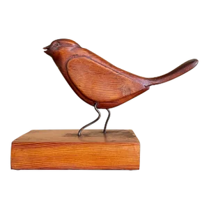 Vintage Hand-Carved Bird Sculpture