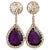 38 Carat Natural Amethyst & 9 Ct Diamond Cocktail Earring, 14 Karat Yellow Gold For Sale - Image 17 of 18