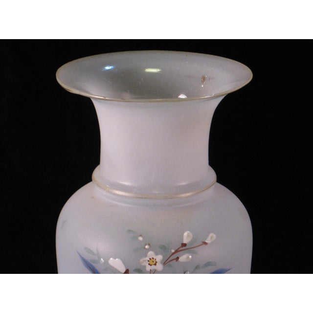 Late 19th Century Glass Vase Bristol Type Hand Painted Enameled Flowers For Sale - Image 11 of 12