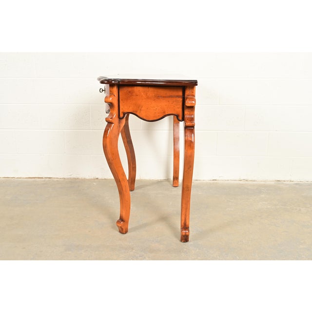 Baker Furniture Italian Provincial Louis XV Carved Maple Console or Entry Table For Sale - Image 10 of 13