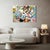 Textile Christiane Corcelle "Cherry Blossoms" Mixed Media on Canvas, Large Colorful Abstract Painting in Black, Blue and Yellow, 2024 For Sale - Image 7 of 10