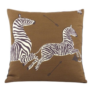 The House of Scalamandré Zebras Pillow, Safari Brown For Sale