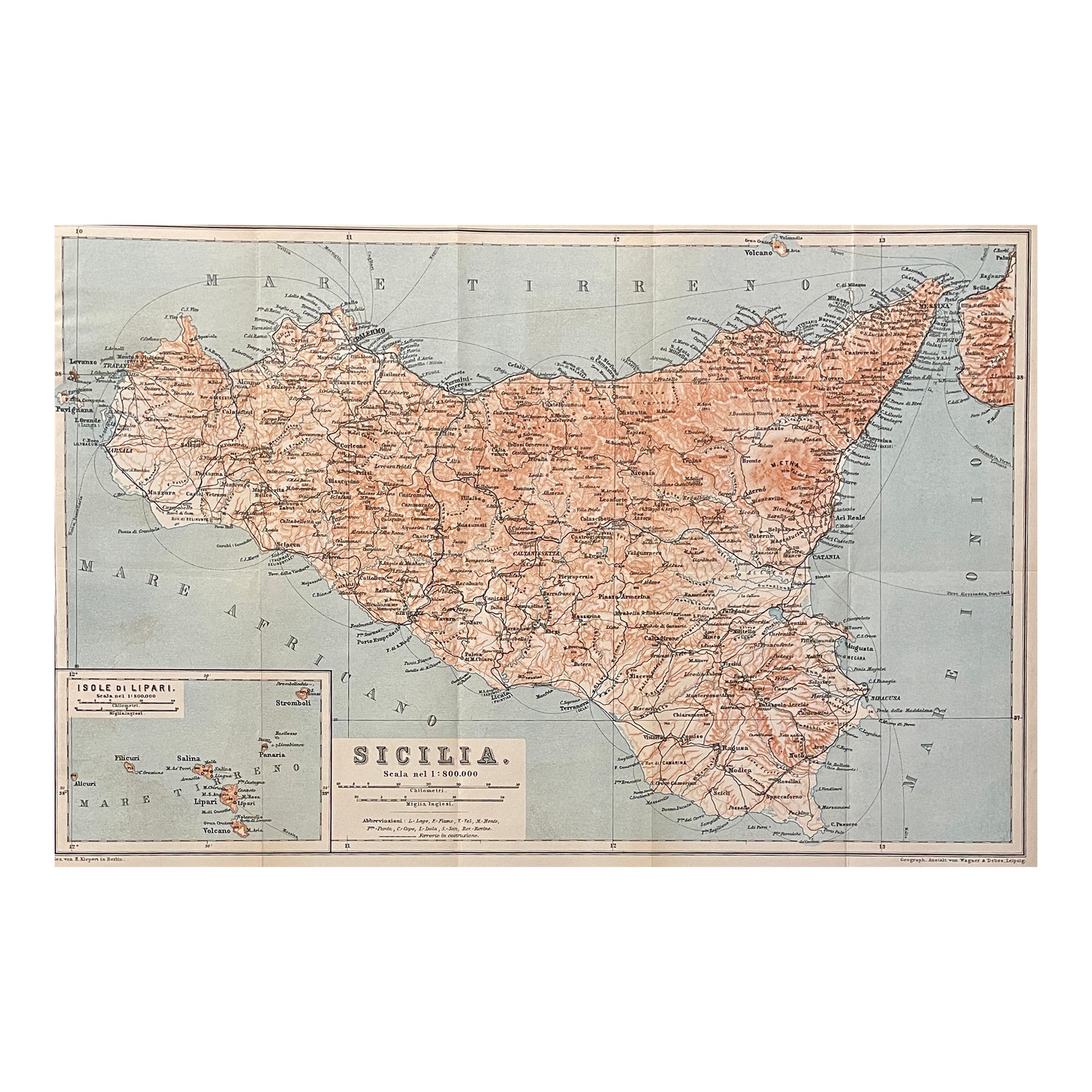 Antique Map of Sicily Italy | Chairish