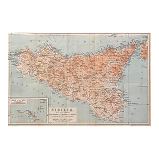 Antique Map of Sicily Italy For Sale