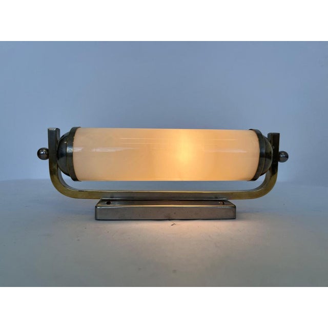 Bauhaus Vintage Bauhaus Chrome and Glass Wall Lamp, 1930s For Sale - Image 3 of 9