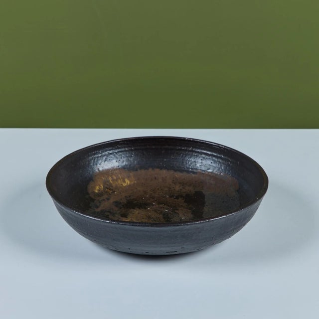Mid 20th Century Large Ceramic Glazed Bowl by Toshiko Takaezu For Sale - Image 5 of 12