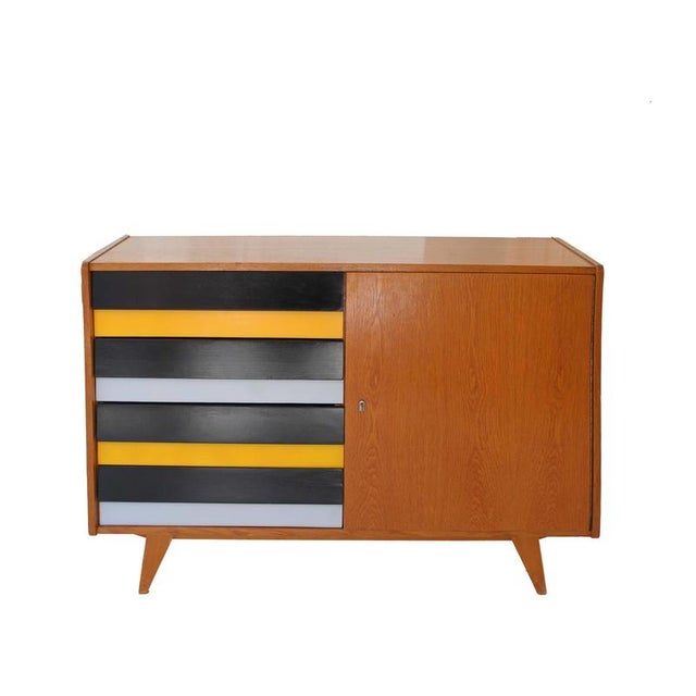 Oak Sideboards with Lacquered Drawers, Former Czechoslovakia, 1960s, Set of 2 For Sale - Image 3 of 18
