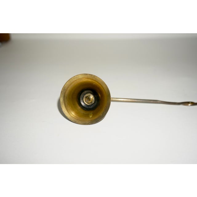 Antique 19th Century Brass Chamberstick Set | Features Rare Ejector Model & Threaded Baluster With Vintage "Japan" Snuffer For Sale - Image 10 of 11