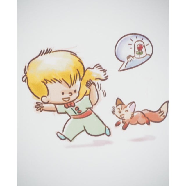 Antoine de Saint-Exupéry (1900-1944) by Jordi Nef The Little Prince and his friend the fox Color photolithograph by Jordi...