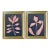 Original Botanical Diptych — Pink Floral Studies on Brown, Oil Sticks on Canvas, 12" X 16" Each, by Tatiana Duperault For Sale
