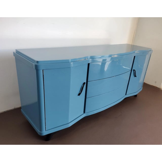 Baby Blue 1940s Art Deco Dresser For Sale - Image 8 of 13