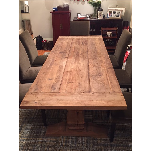 Restoration Hardware Salvaged Wood Trestle Table | Chairish