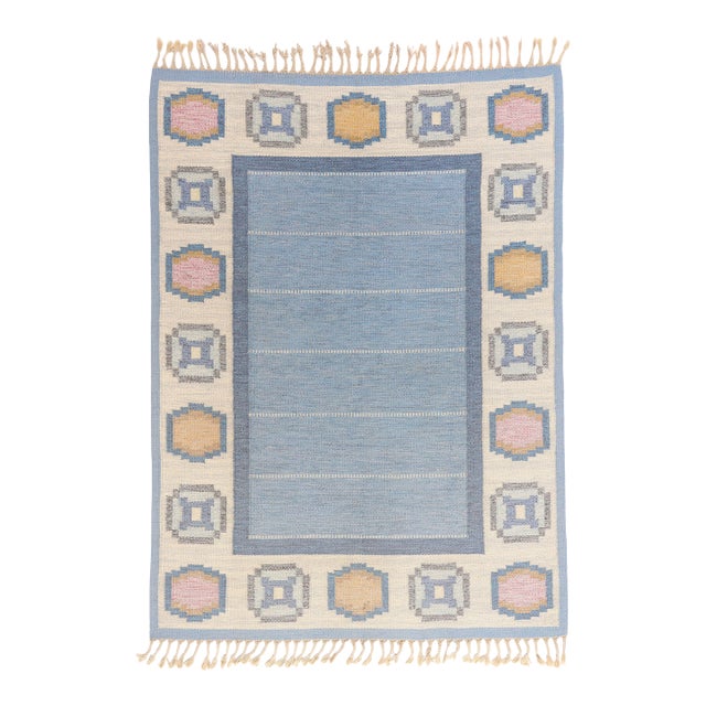 Ingegerd Silow Vintage Swedish Rollakan Rug, 05'07 X 07'07 For Sale