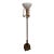 Vintage Brass and Frosted Glass Torchière Floor Lamp For Sale