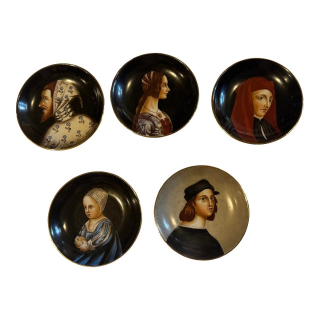 Collection of 5 Richard Ginori Handpainted Plates, Early 20th Century For Sale