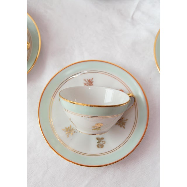 French Porcelain Tea or Coffee Service for 12 from Limoges, 1950s, Set of 27 For Sale - Image 6 of 9