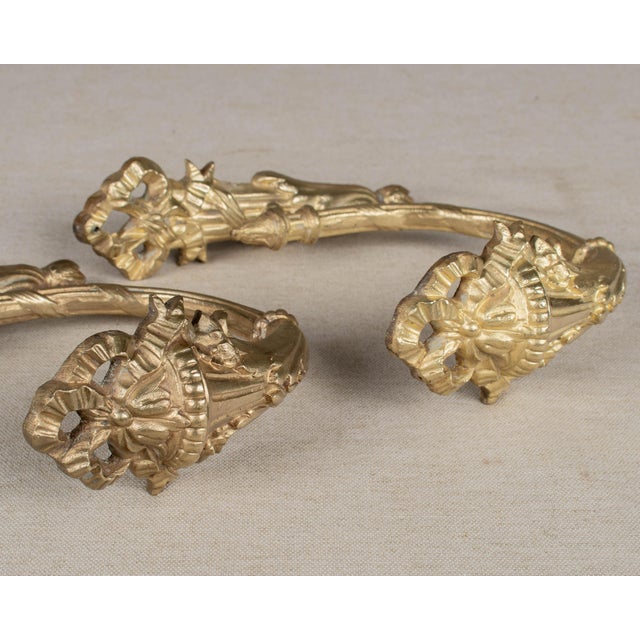 Bronze Louis XV Style Cast Bronze Curtain Tiebacks Pair For Sale - Image 8 of 8