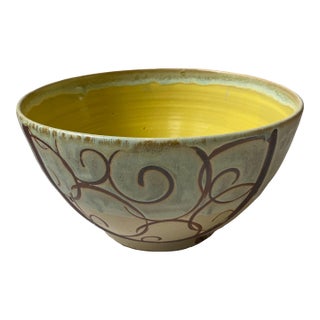 Liz Kinder Abstract Art Pottery Large Decor/Serving Bowl/Dish Summer 2002 For Sale