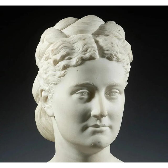 Victorian Thomas Ridgeway Gould Boston/Florence, 1818-1881 Victorian Marble Bust of Woman For Sale - Image 3 of 6