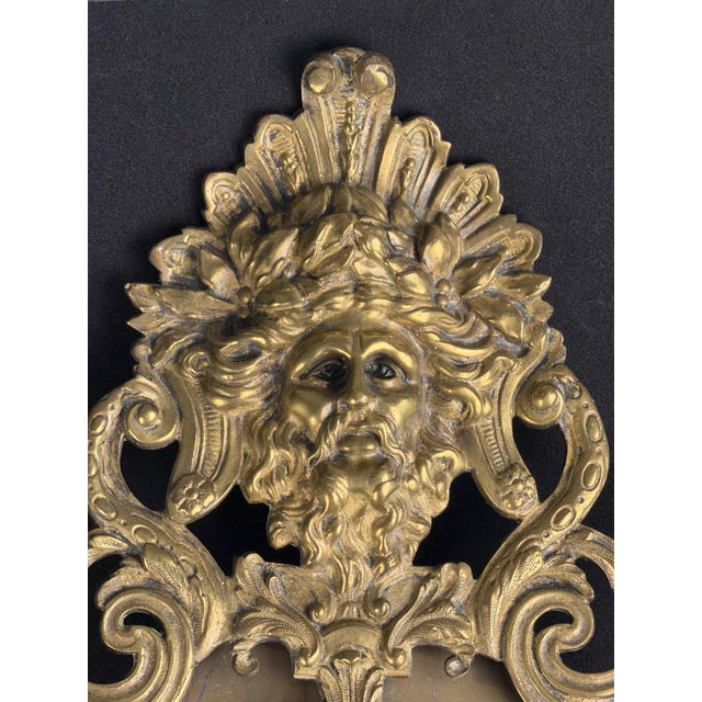 Antique French Bronze Mirror Frame with Mythological Mascaron, 1800s For Sale - Image 4 of 10