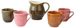 Vintage Ceramic Coffee Cups and Milk Jug by Secla, 1970s, Set of 5