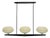Marian Jamieson "Spyglass" Chandelier Antique Brass Shell White Glass For Sale