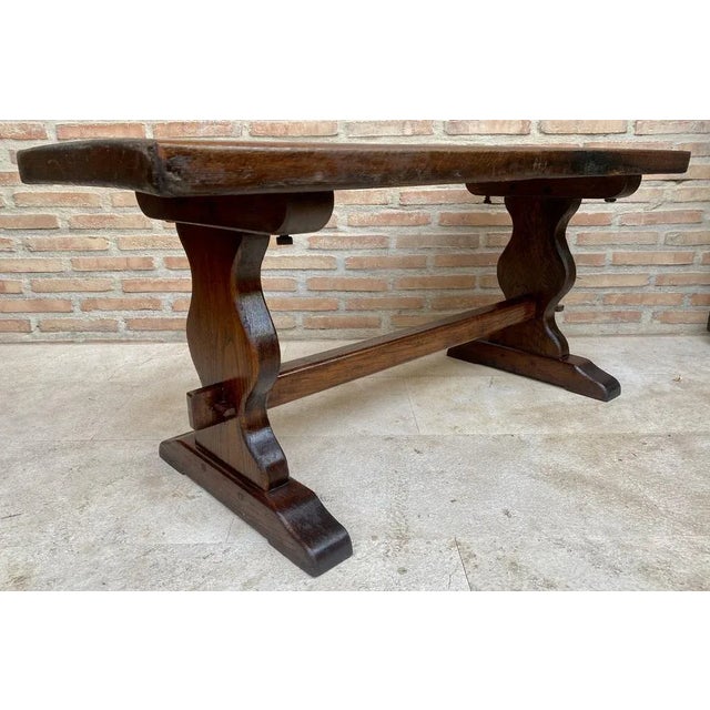 1920s Spanish Colonial Narrow Walnut Console Table, 1920s For Sale - Image 5 of 10