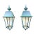 Pair of Solid Verdigris Brass Hanging Lanterns. 14” X 14” X 33” For Sale