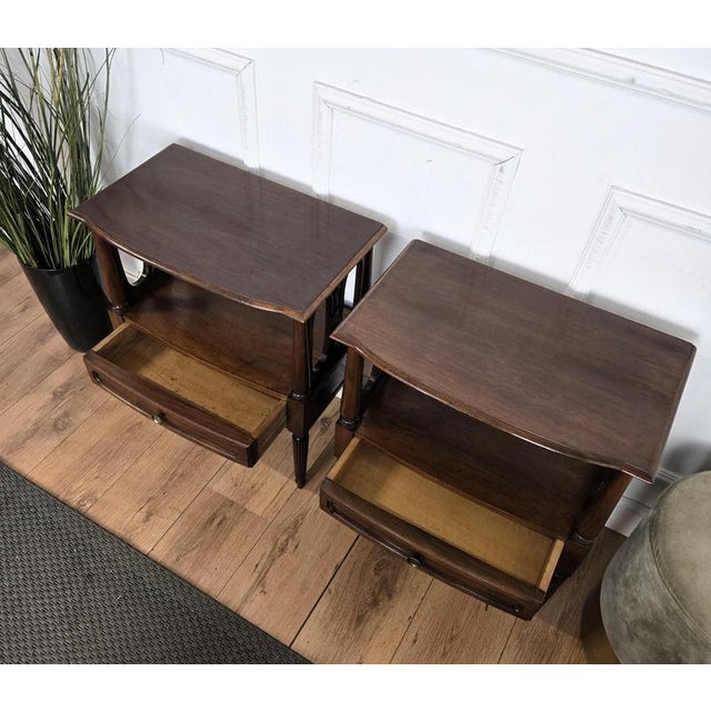 Wood Mid-Century Modern Italian Carved Wood Nightstands, 1950s, Set of 2 For Sale - Image 7 of 10