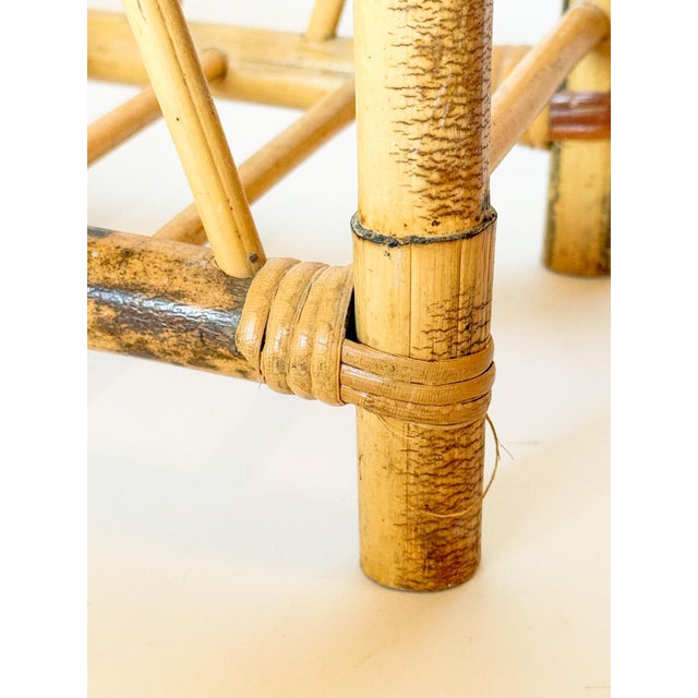 Vintage Asymmetrical Hollywood Regency Bamboo Magazine Rack For Sale - Image 10 of 11