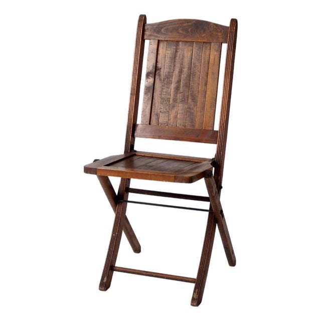 Antique Ioof Odd Fellows Wood Folding Chair For Sale
