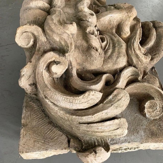 Beige 1920s Large Carved Garden Gargoyle Alto Relief Sculpture For Sale - Image 8 of 11