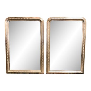 Pair of French Louis Philippe Silver Mirrors For Sale
