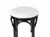 Vintgae pair of stools realized in Italy in 1970s in the style of Art Déco. Lacquered wood and white leather seat. Very...