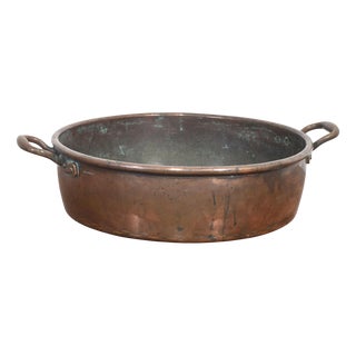 Antique Two-Handled Copper Preserve Pan, 1800s For Sale