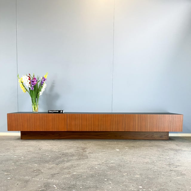 Mid-Century Modern Minimalist Lowboard in Teak and Black Formica Top, 1960s For Sale - Image 3 of 14