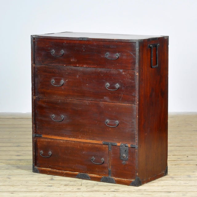 Japanese Tansu Chest of Drawers, 1890 For Sale - Image 3 of 15