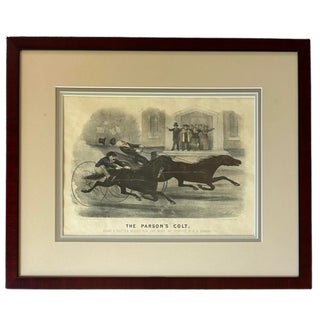 Antique Currier & Ives Framed Print “ the Parsons Colt “ For Sale