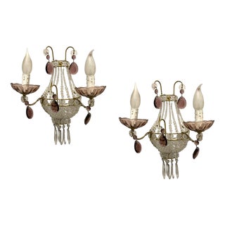 Glass Beaded Sconces, 1980s, Set of 2 For Sale