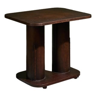 Art Deco Two-Legged Side Table in Wood, 1930s For Sale