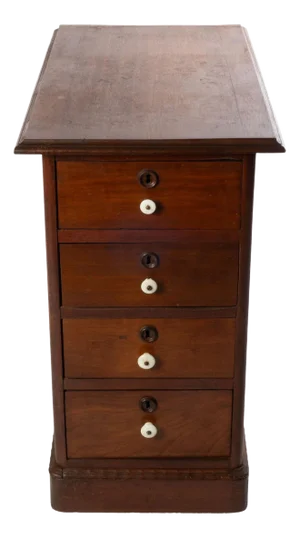 19th Century Walnut Bank of Four Drawers
