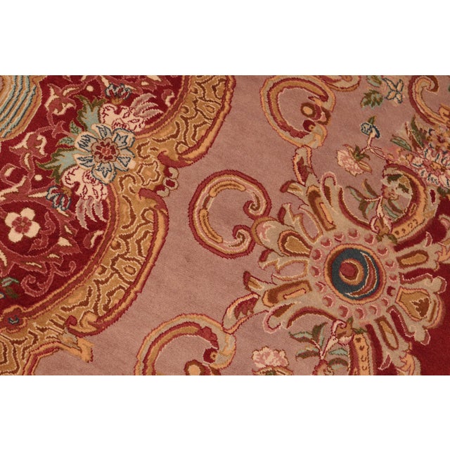 Renaissance Tradititonal Medallion 1990's Pak-Persian Red/Brown Wool Rug - 6'0'' X 9'2'' For Sale - Image 3 of 9