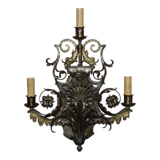 1920s Fabulous Three Arm Art Deco Sconce For Sale